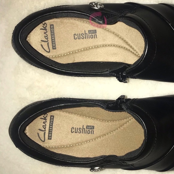Clarks Channing Ann Black Leather Slip-On Shoe - Picture 11 of 16